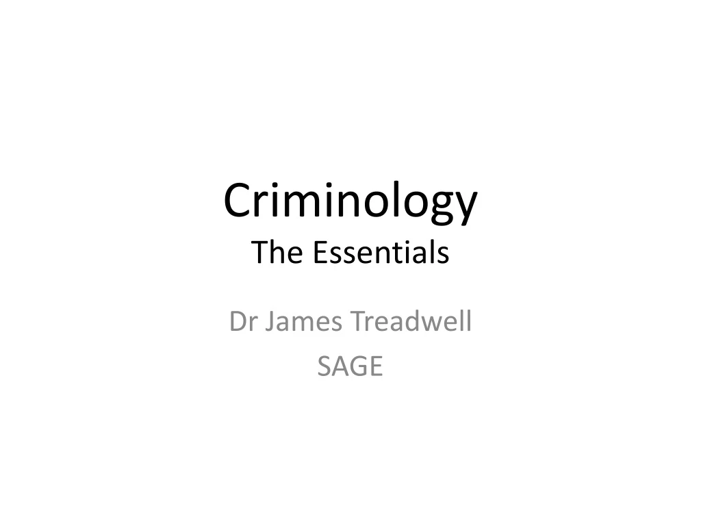 criminology the essentials