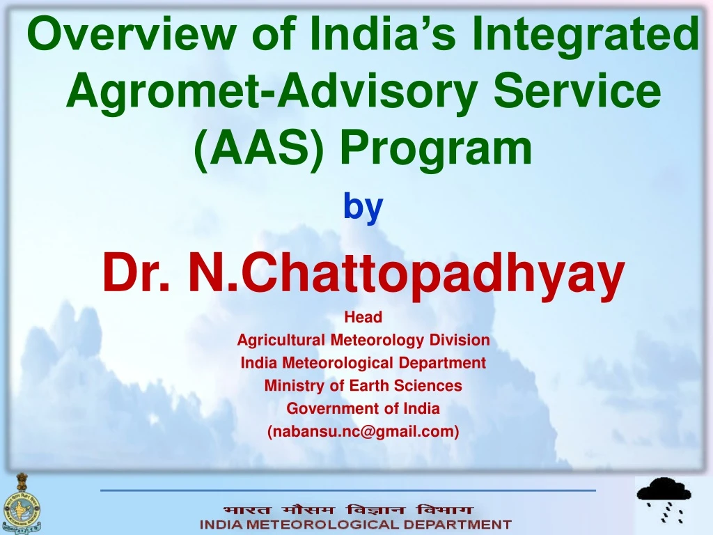 overview of india s integrated agromet advisory