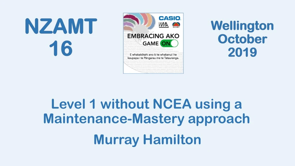 level 1 without ncea using a maintenance mastery