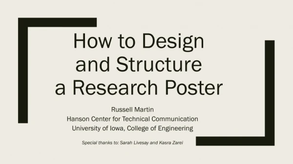 How to Design and Structure a Research Poster