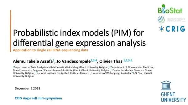 Probabilistic index models (PIM) for differential gene expression analysis