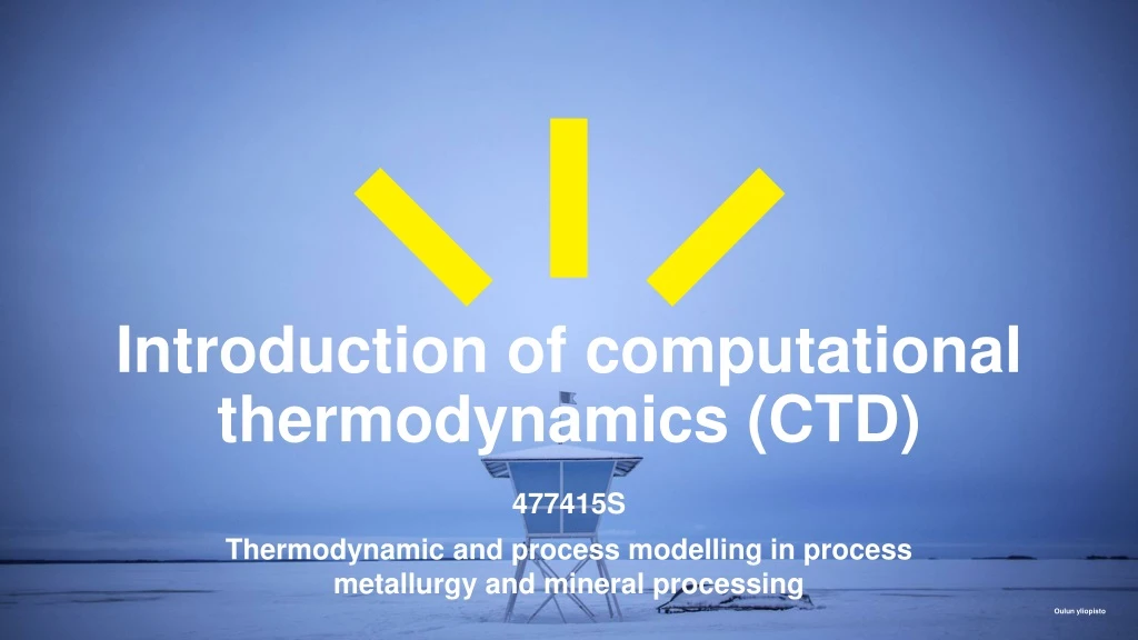 introduction of computational thermodynamics ctd