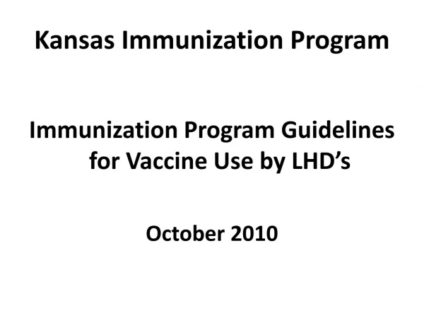 Kansas Immunization Program