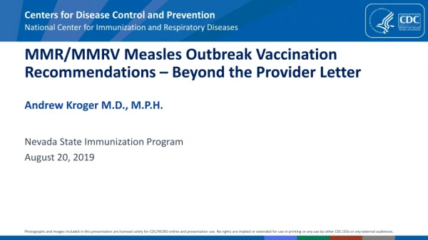 MMR/MMRV Measles Outbreak Vaccination Recommendations – Beyond the Provider Letter