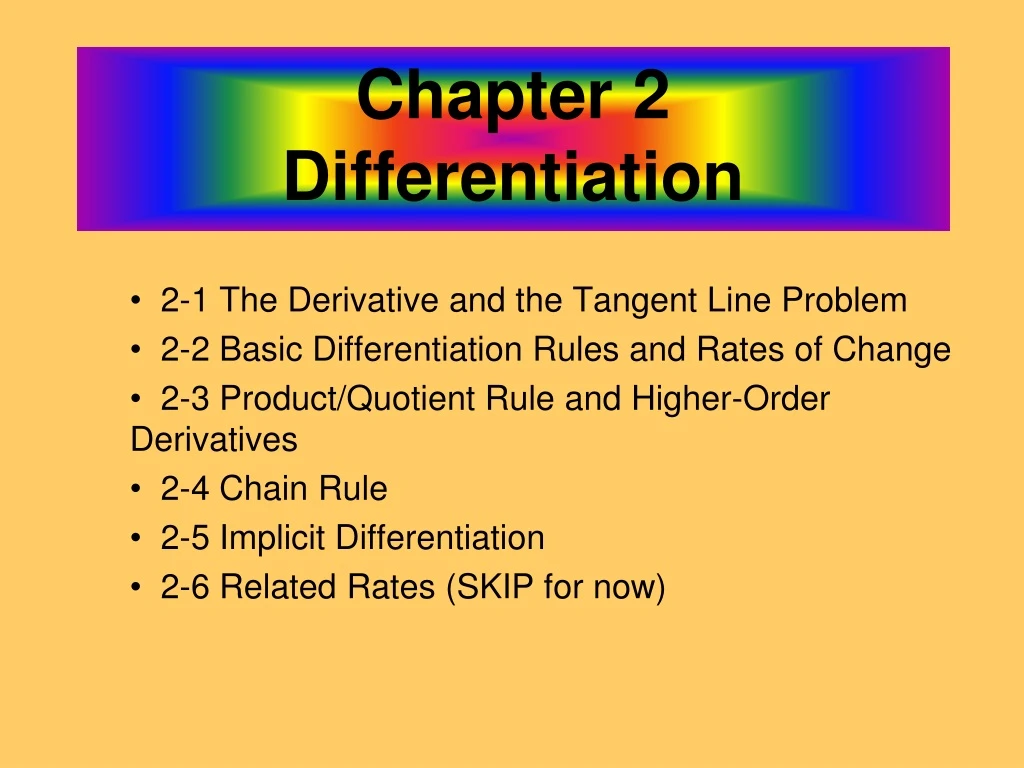 chapter 2 differentiation