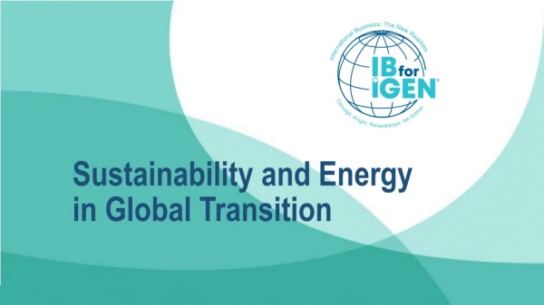 Sustainability and Energy in Global Transition