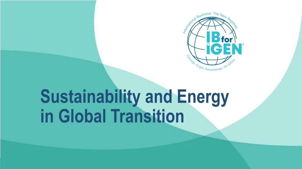 sustainability and energy in global transition