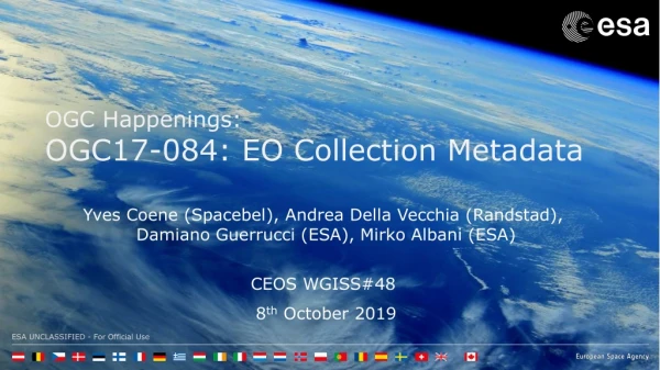 OGC Happenings: OGC17-084: EO Collection Metadata