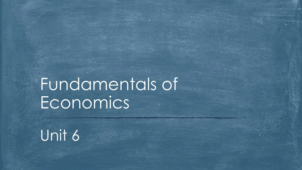 fundamentals of economics