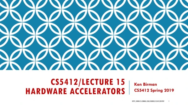 CS5412/ Lecture 15 Hardware Accelerators