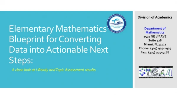 Elementary Mathematics Blueprint for Converting Data into Actionable Next Steps: