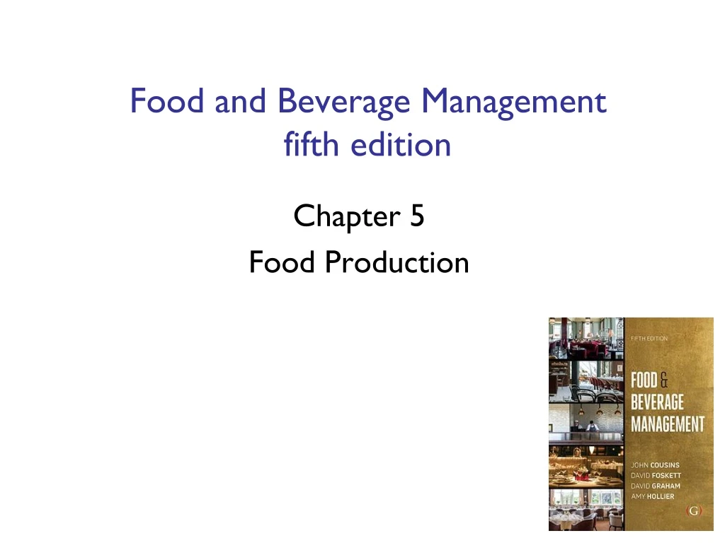 food and beverage management fifth edition