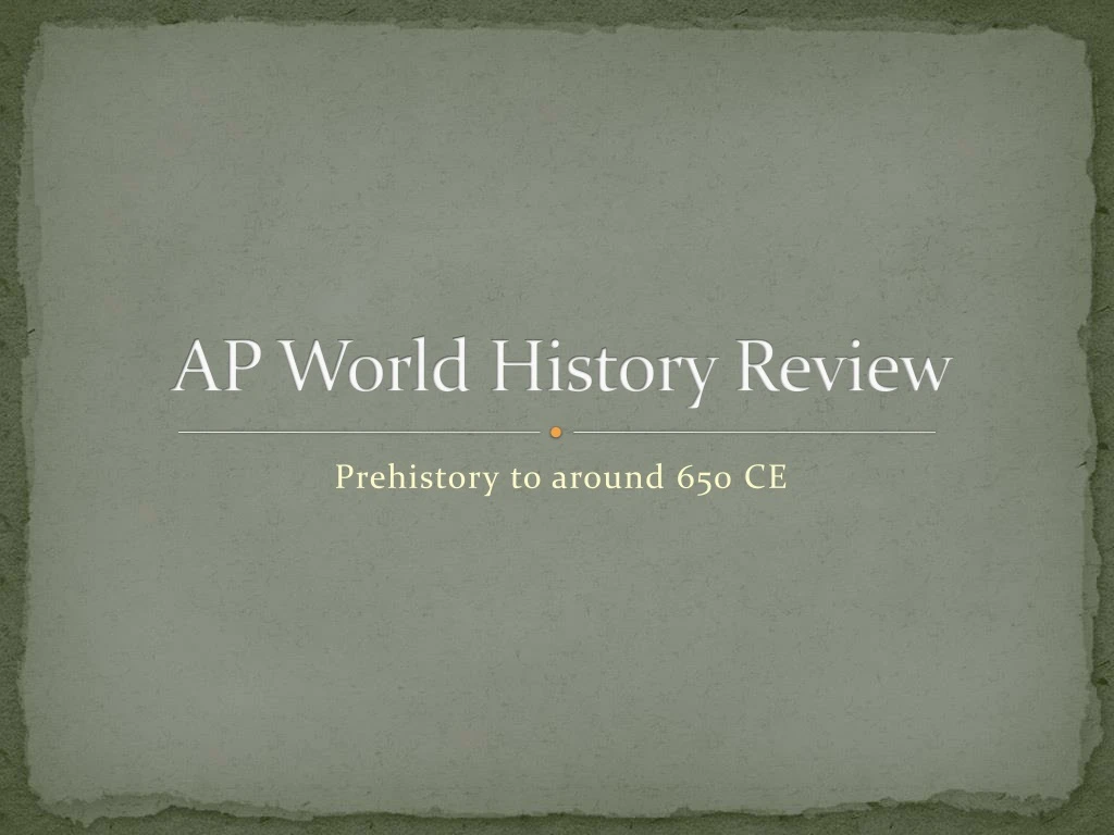 ap world history review