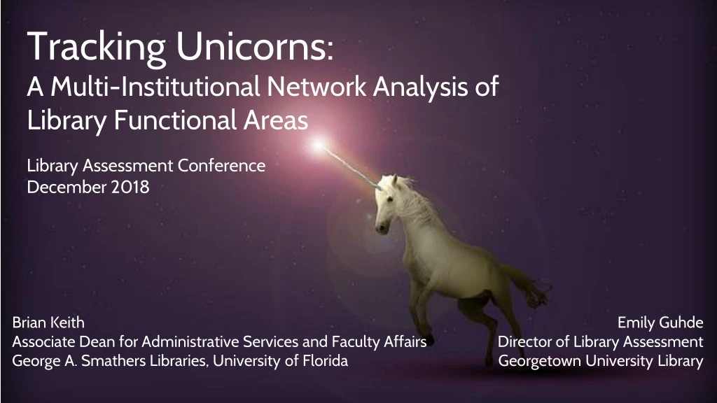 tracking unicorns a multi institutional network