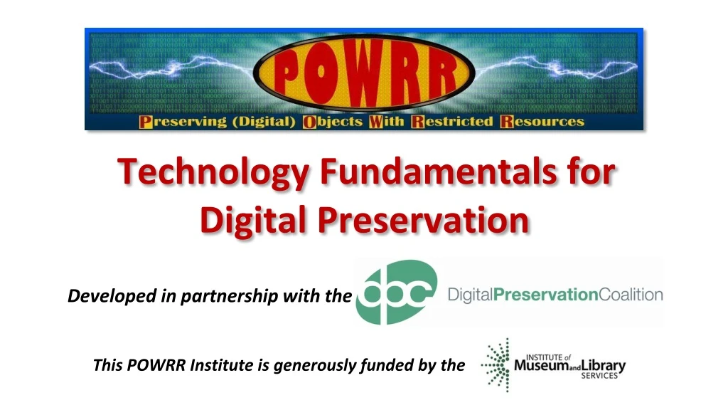 technology fundamentals for digital preservation