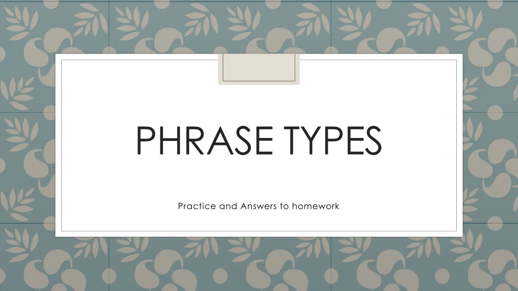 phrase types