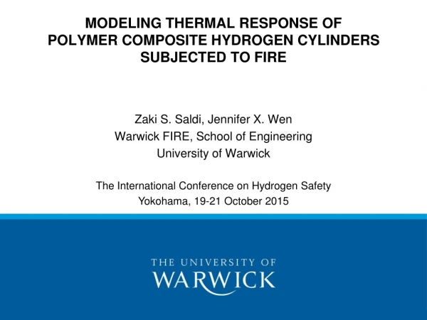 MODELING THERMAL RESPONSE OF POLYMER COMPOSITE HYDROGEN CYLINDERS SUBJECTED TO FIRE