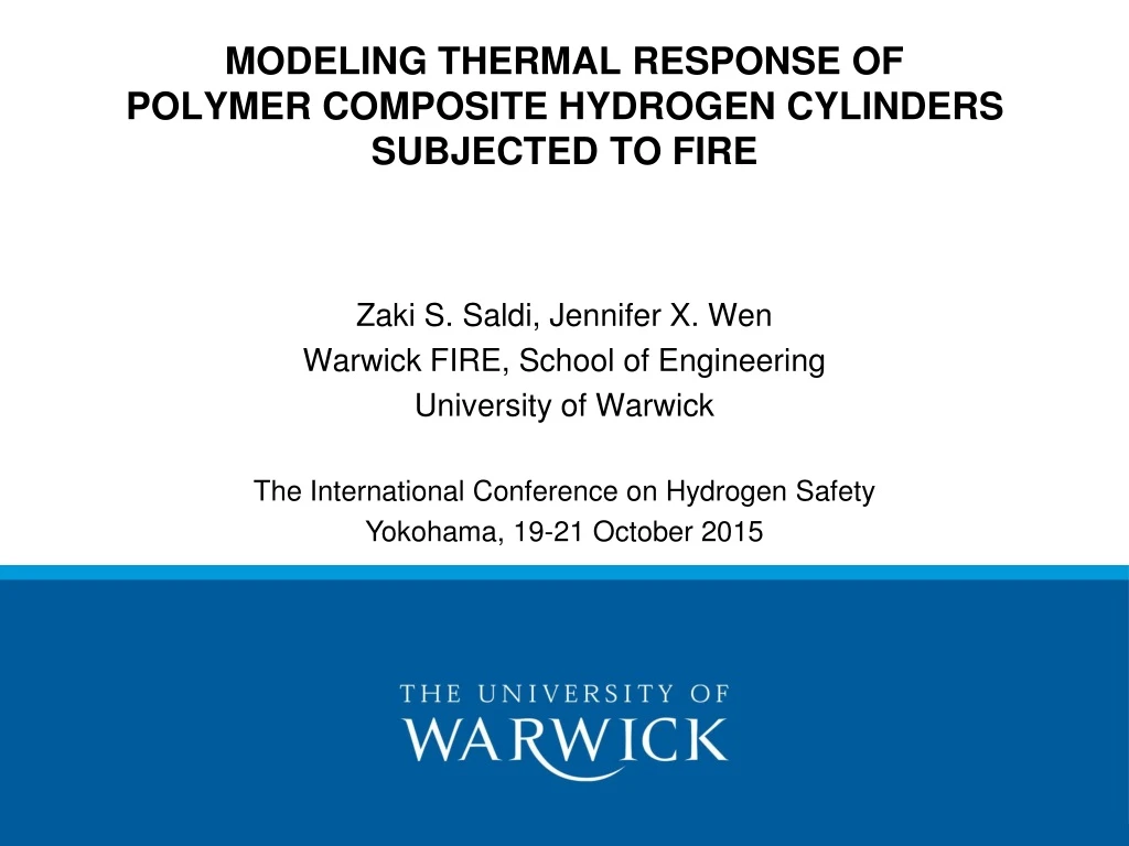 modeling thermal response of polymer composite hydrogen cylinders subjected to fire