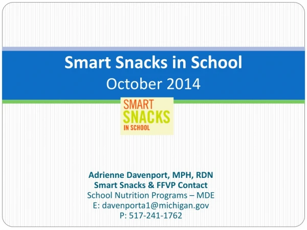 Smart Snacks in School October 2014