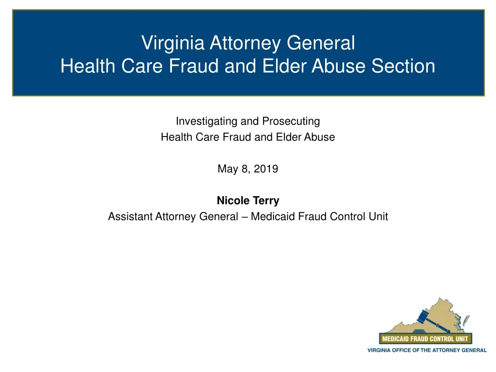 virginia attorney general health care fraud and elder abuse section