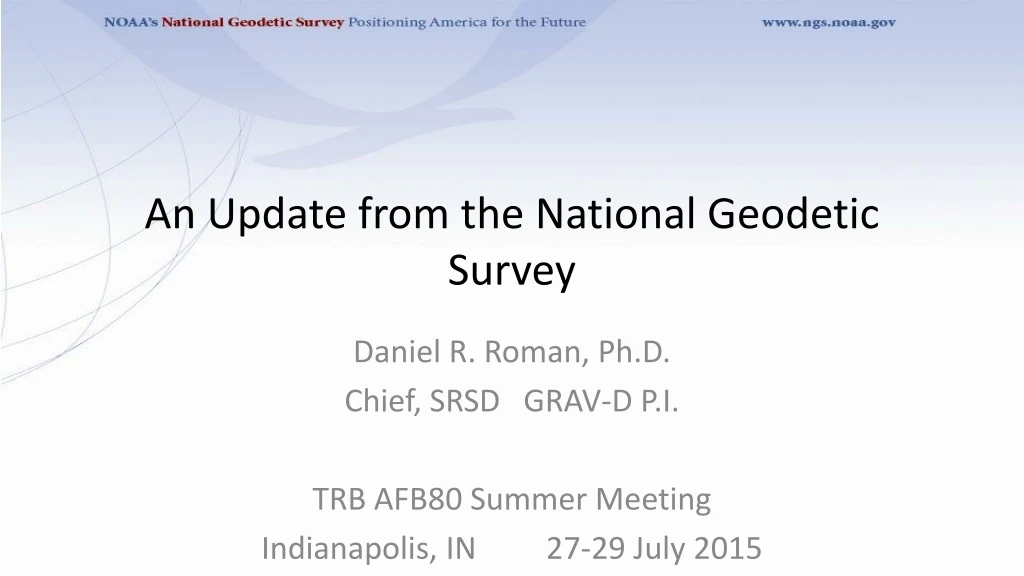 an update from the national geodetic survey