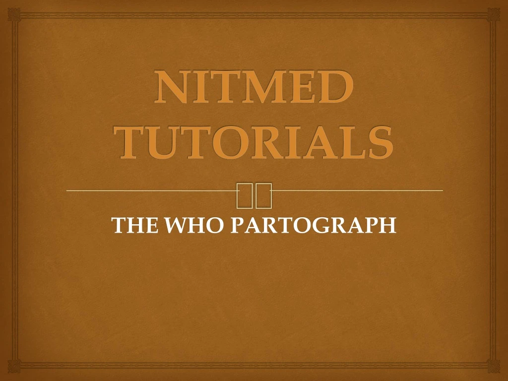 nitmed tutorials