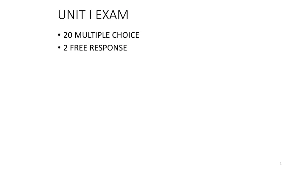 unit i exam