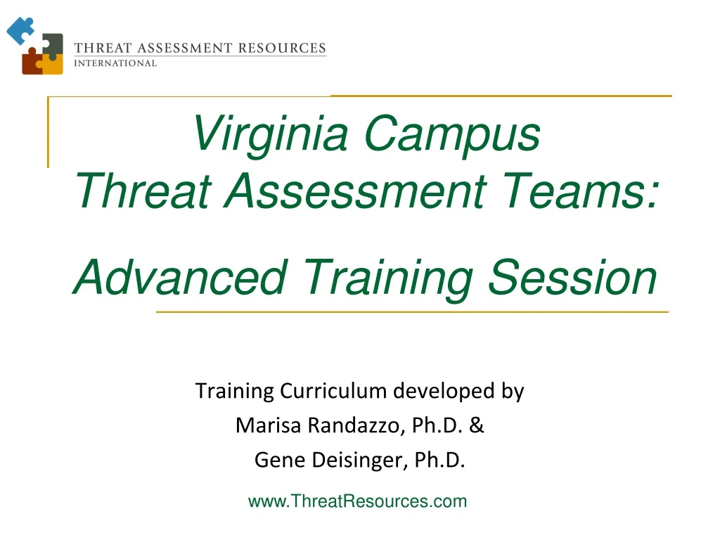 virginia campus threat assessment teams advanced training session
