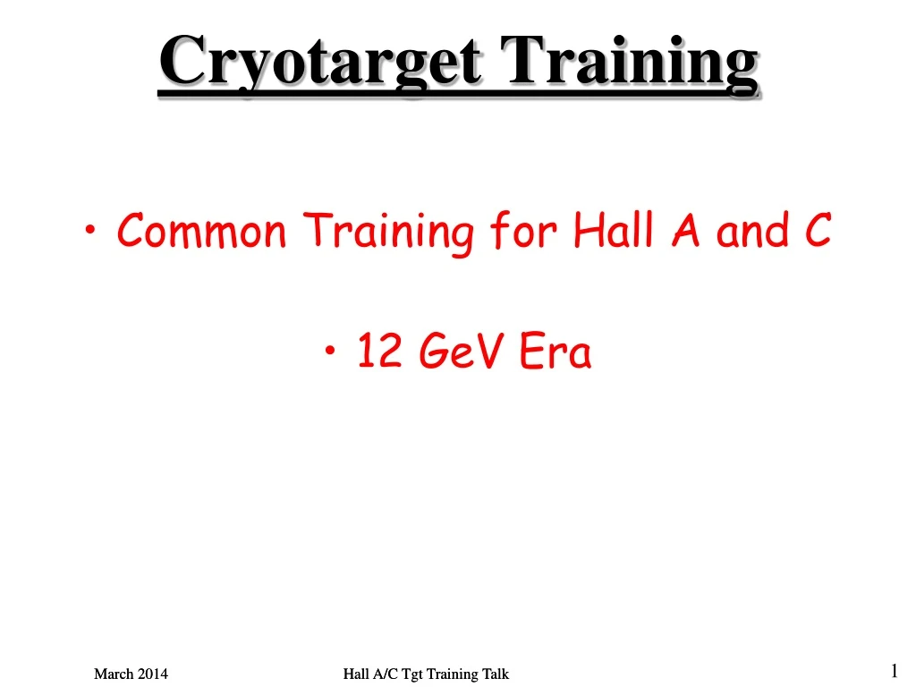 cryotarget training