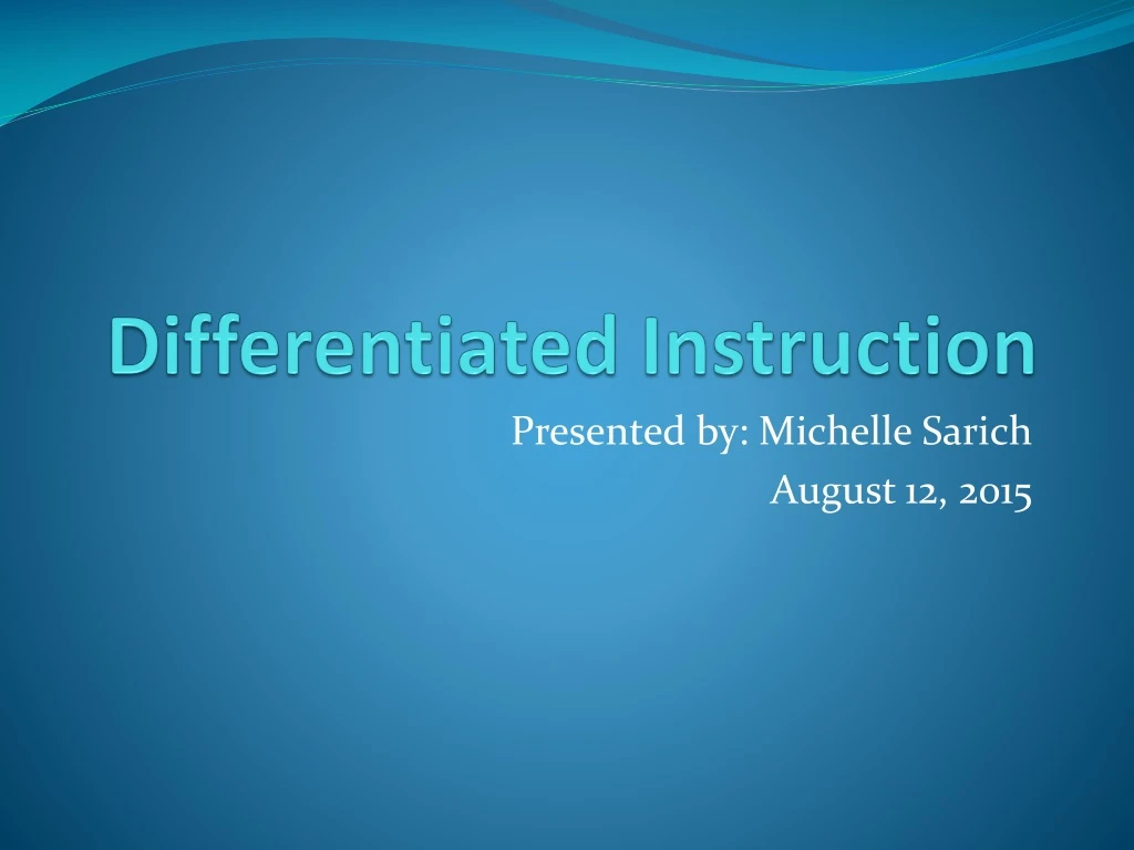 differentiated instruction