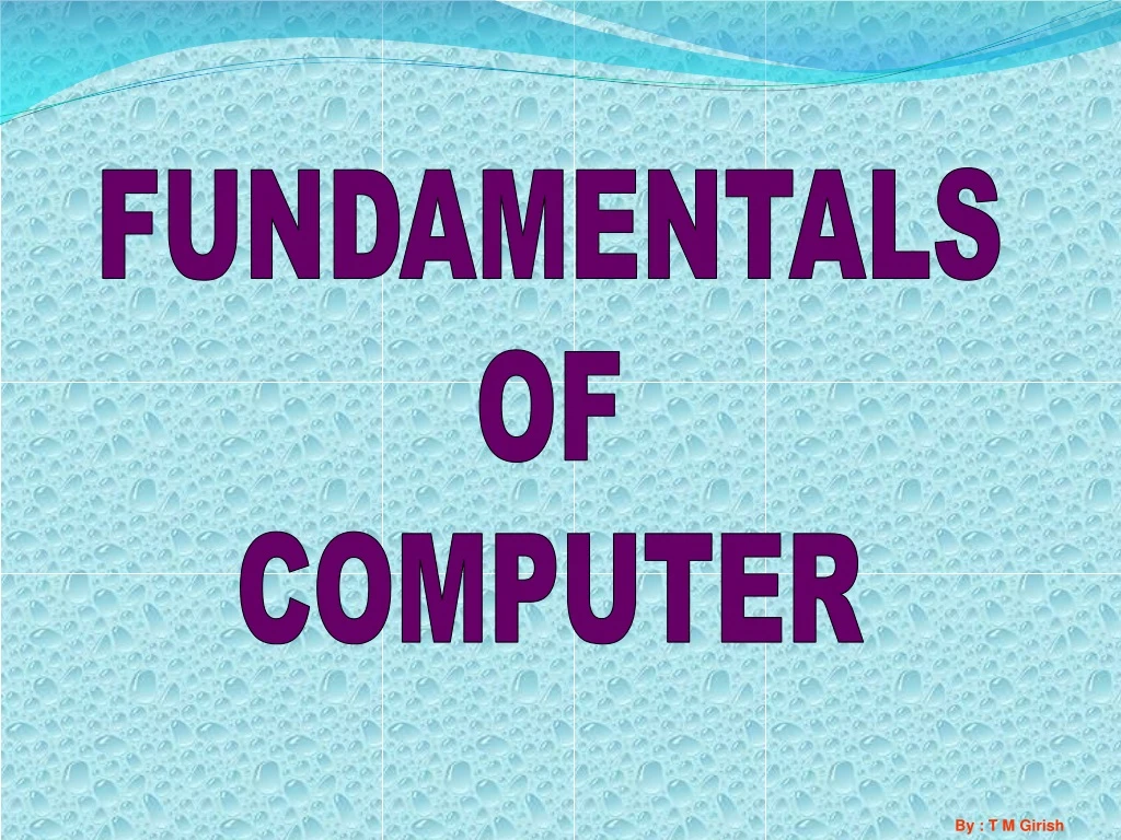 powerpoint presentation on fundamentals of computer