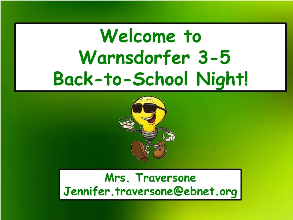 welcome to warnsdorfer 3 5 back to school night