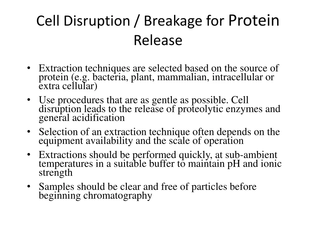 cell disruption breakage for protein release