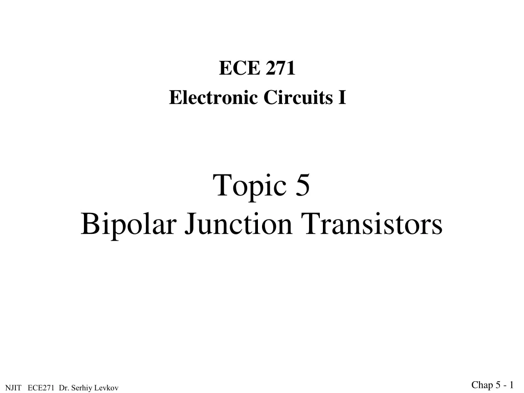 topic 5 bipolar junction transistors