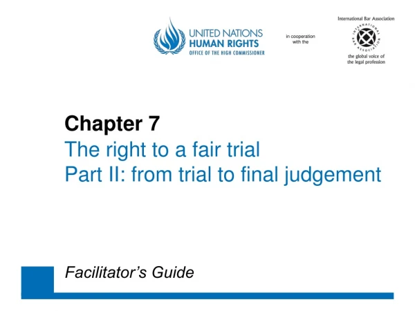 Chapter 7 The right to a fair trial 	Part II : from trial to final judgement