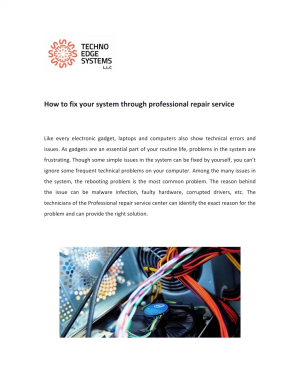 How to fix your system through professional repair service