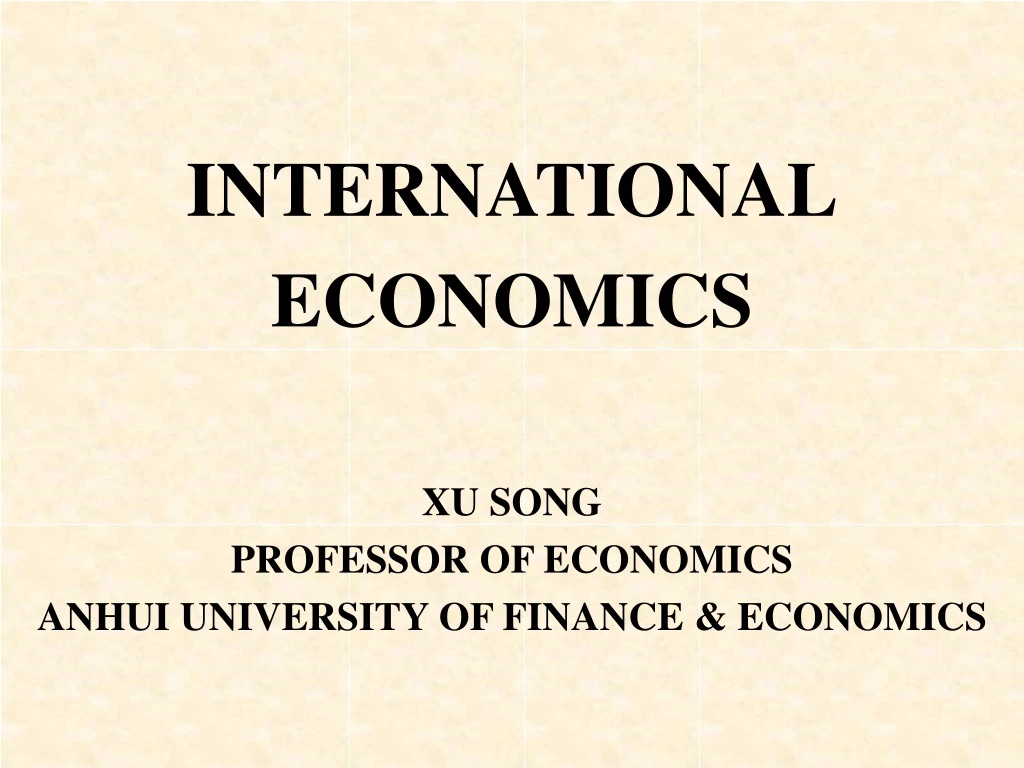 international economics xu song professor