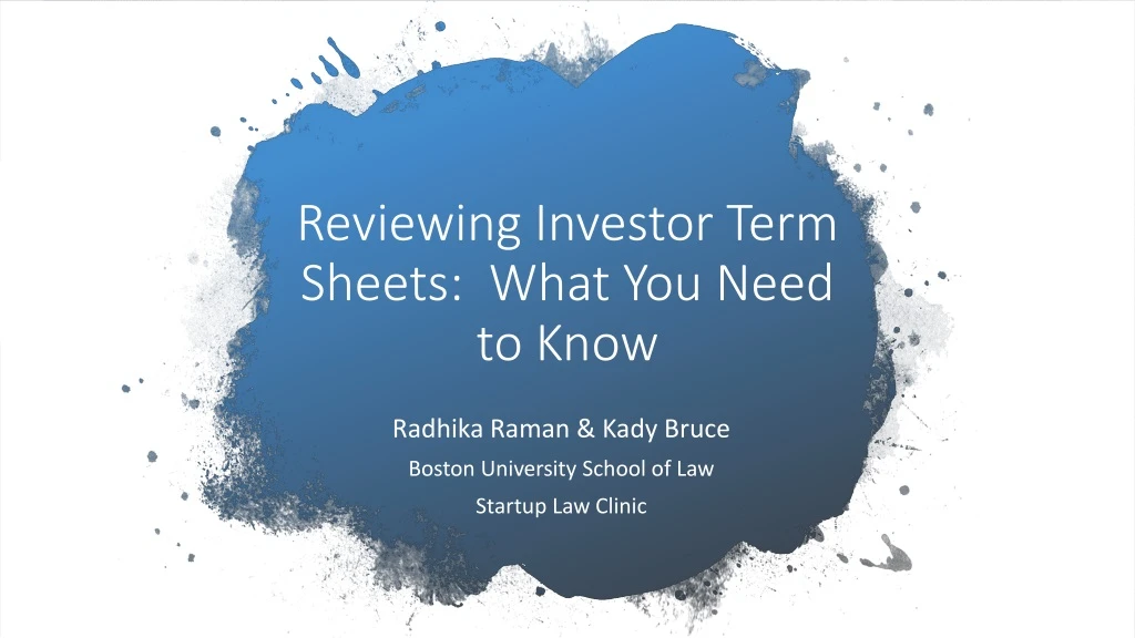 reviewing investor term sheets what you need to know