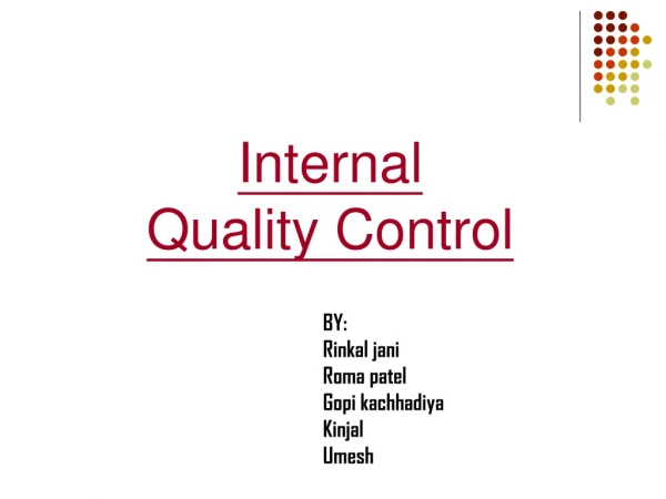 Internal Quality Control