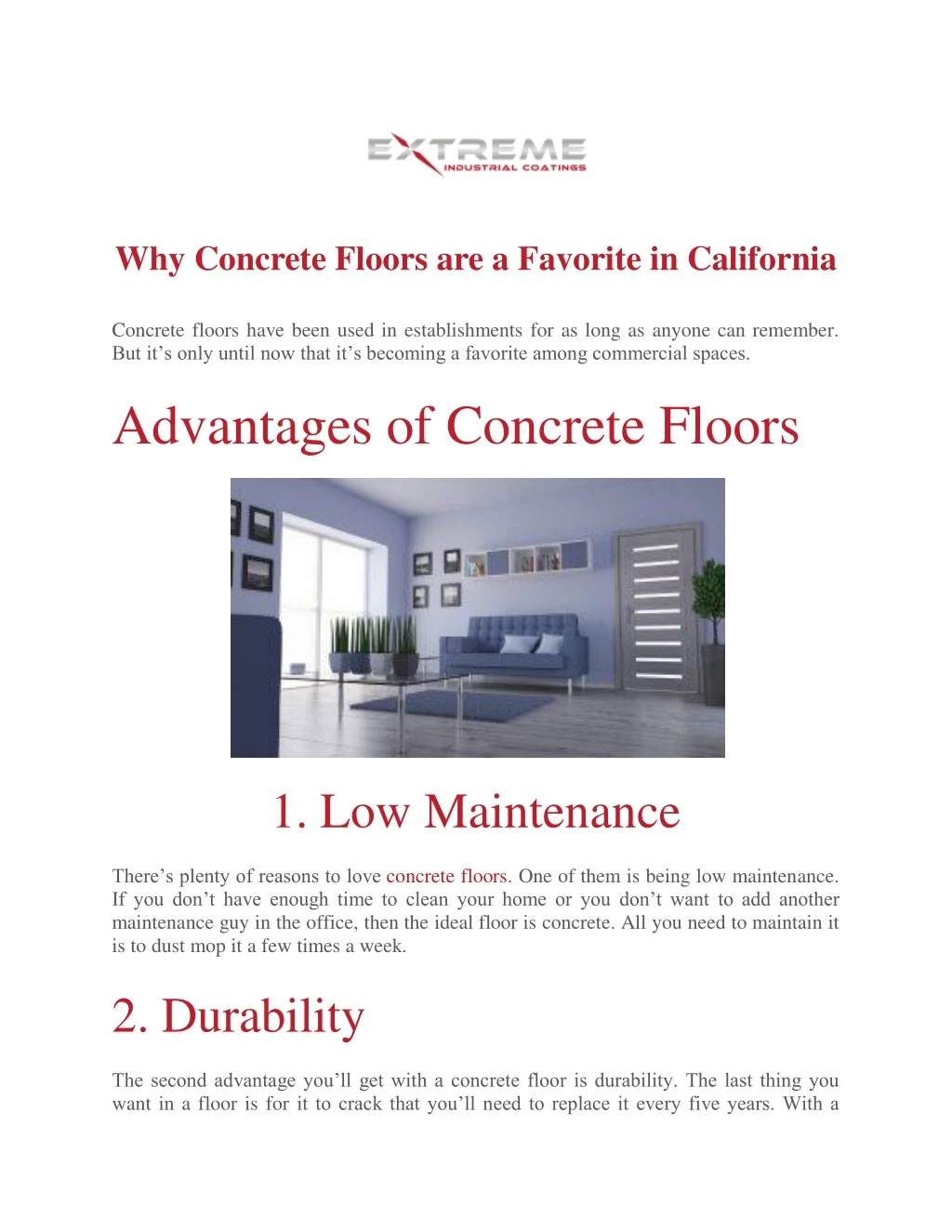 why concrete floors are a favorite in california