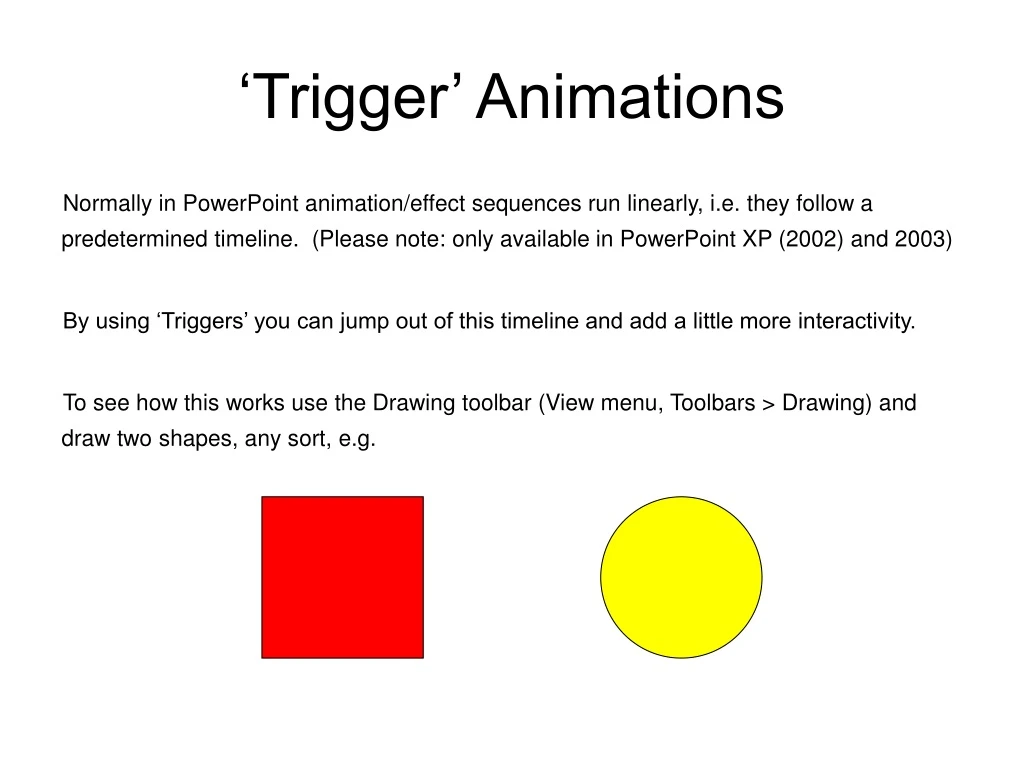 trigger animations