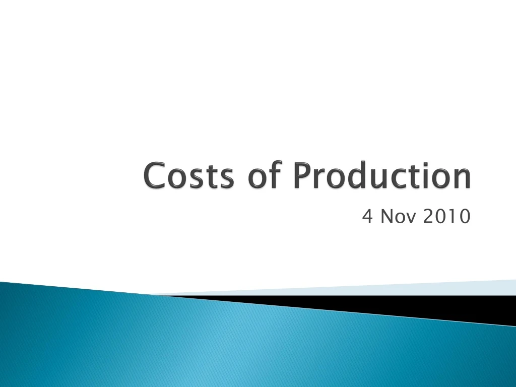 costs of production