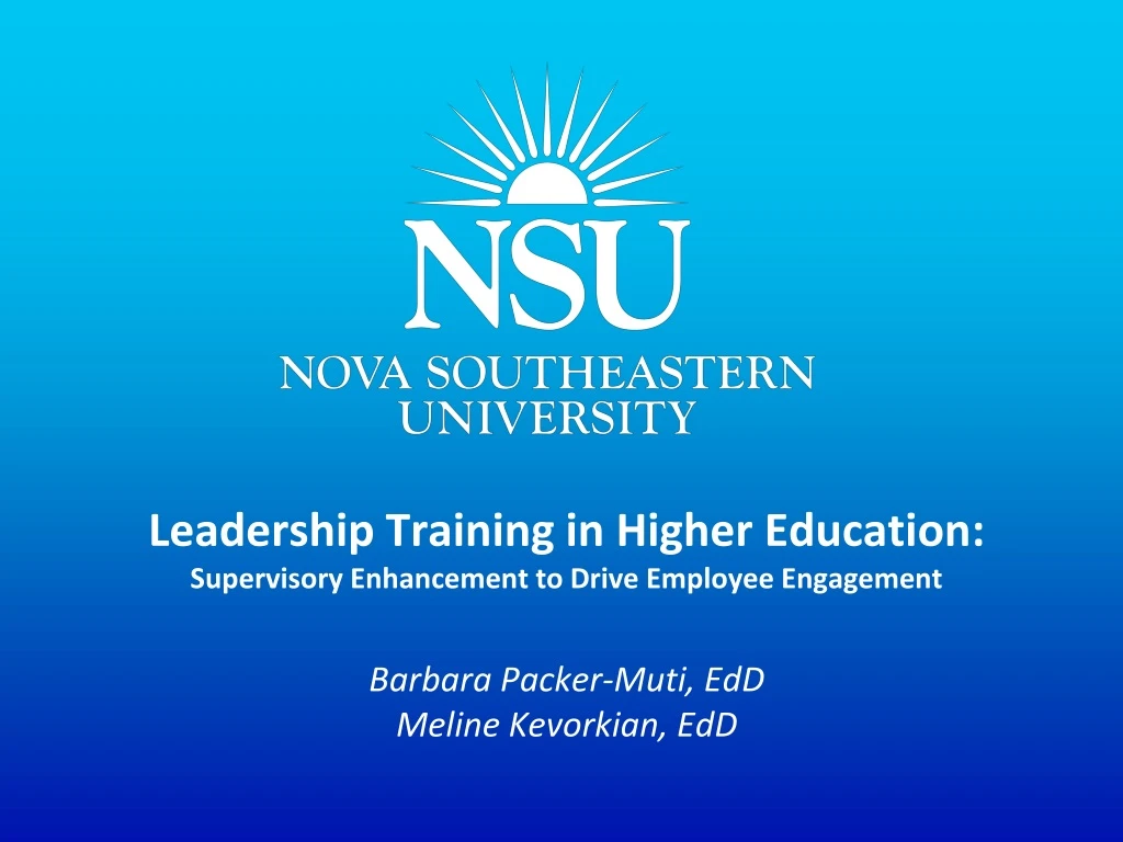 leadership training in higher education