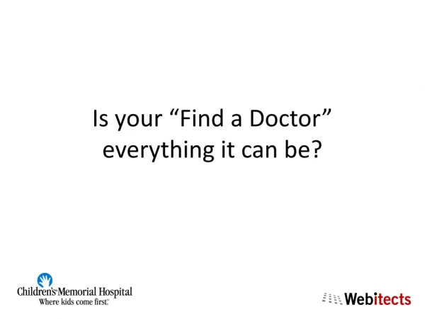 Is your “Find a Doctor” everything it can be?