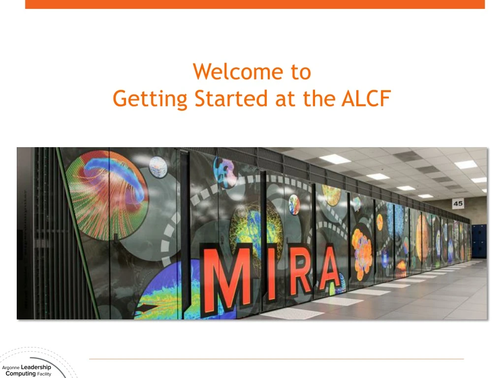 welcome to getting started at the alcf