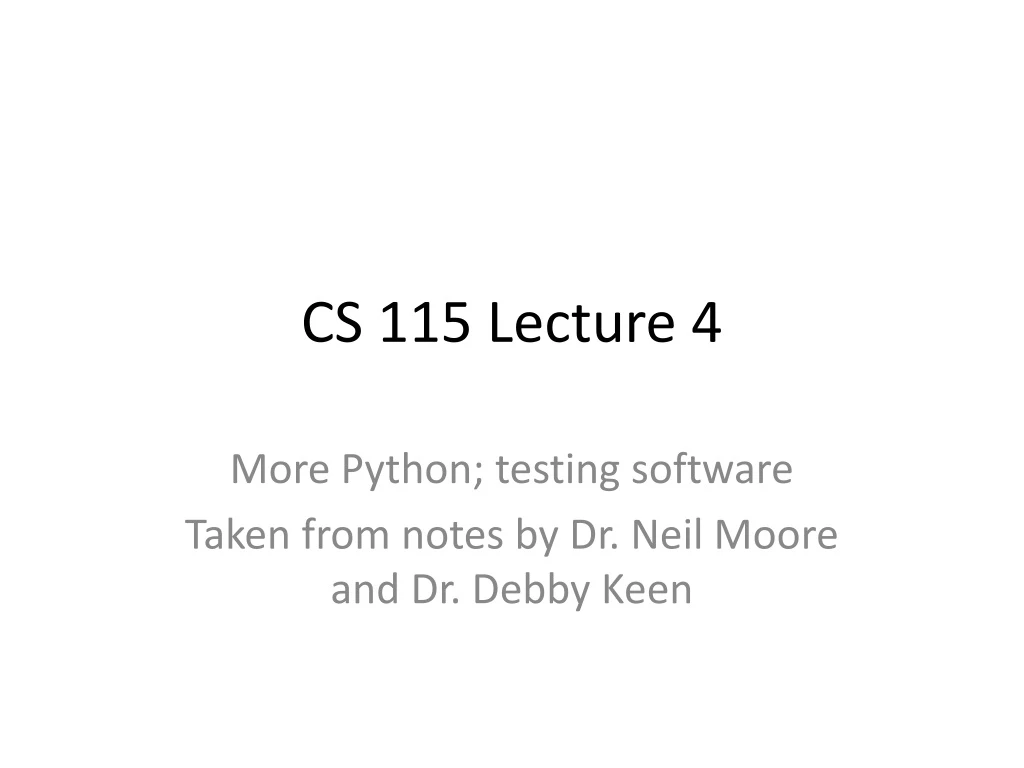 cs 115 lecture 4