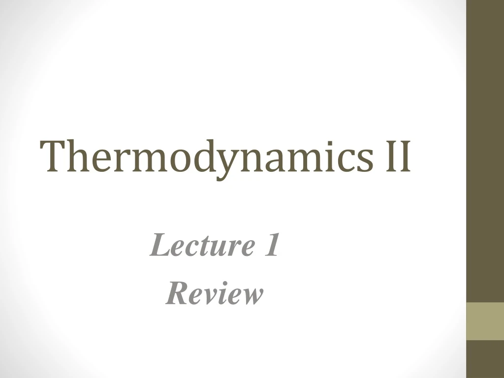 thermodynamics ii