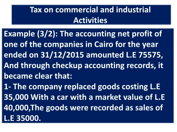 Tax on commercial and industrial Activities