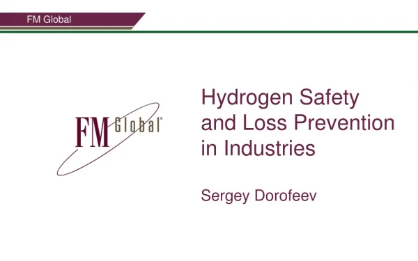 Hydrogen Safety and Loss Prevention in Industries Sergey Dorofeev