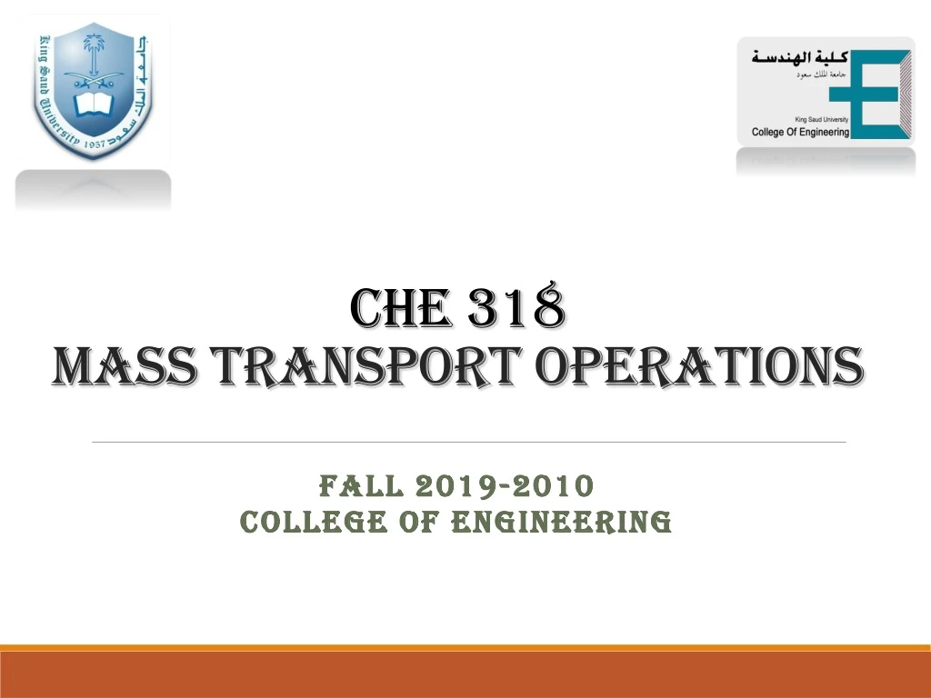 che 318 mass transport operations